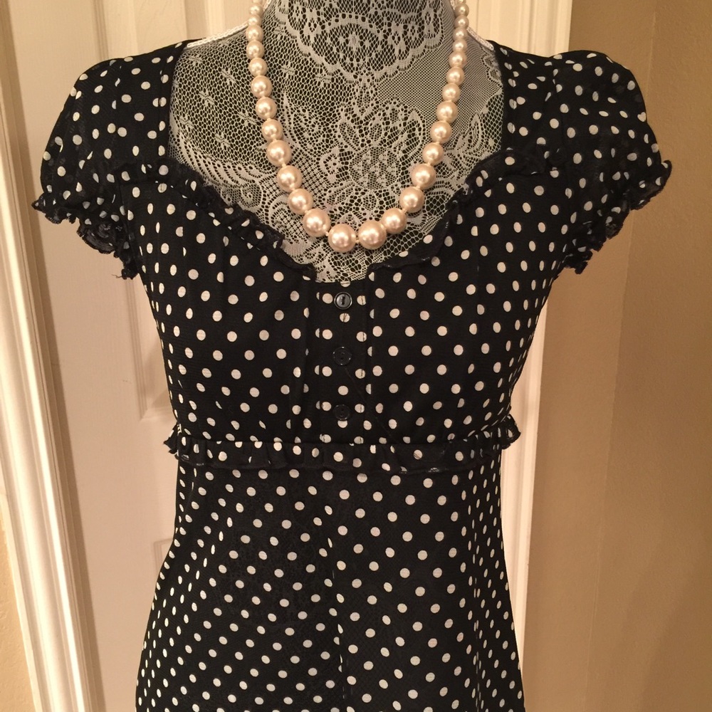 ❤️Papaya polka dot sheer top