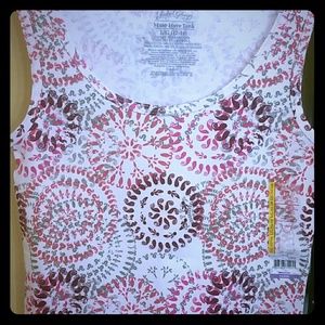 Burgundy Pink Gray Swirl Print on white NEW Large