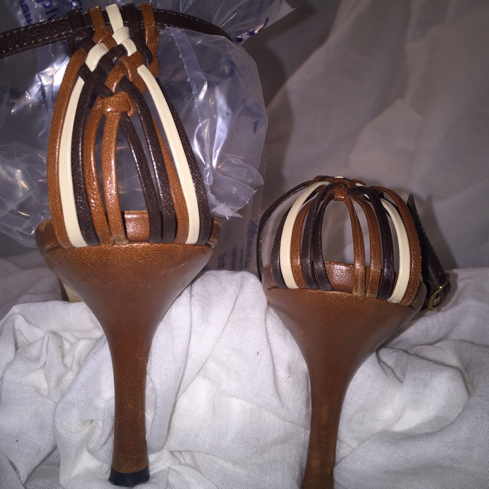 Dolce & Gabbana 3" heels w/ankle straps and weave.