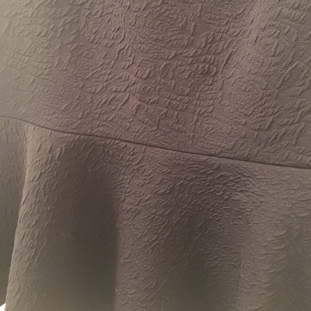 Black Peplum Top with Cut-Out Back - Picture 2 of 4