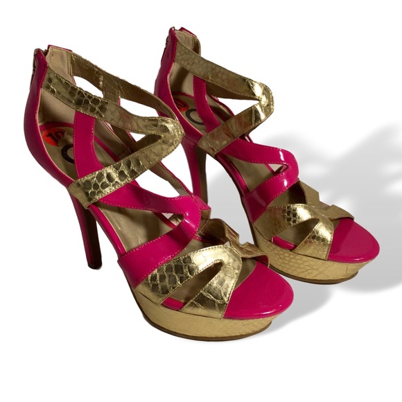 guess rose gold heels