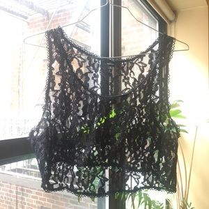 LF | Black lace crop top