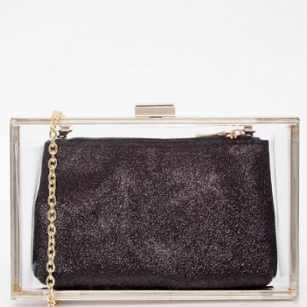 New Look transparent glitter insert box