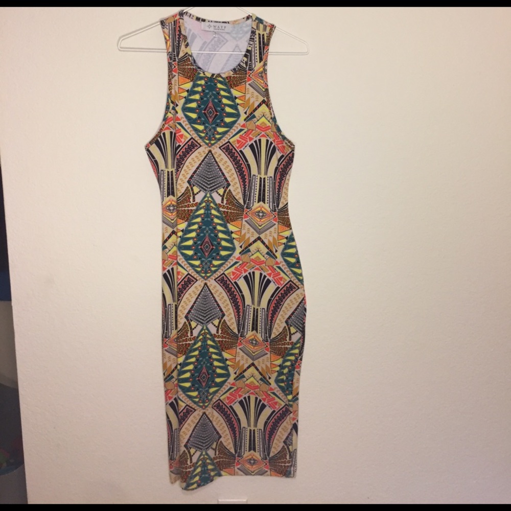 Tribal Print Mid-Length Dress