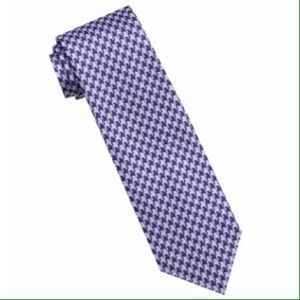 Purple Houndstooth Tie with Pocket Square