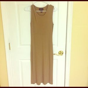 Size 4 form fitting tan dress.