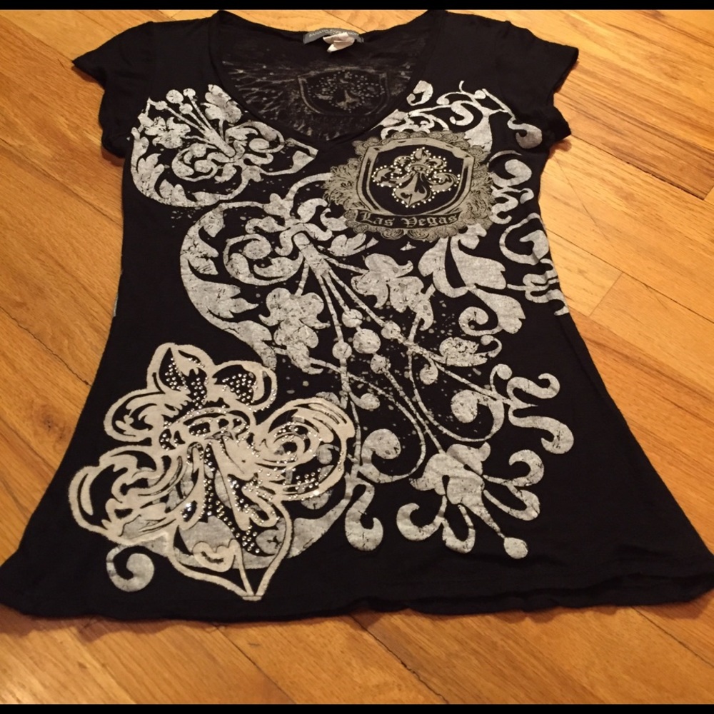 Banana Expressions Las Vegas fitted T w/ crystals