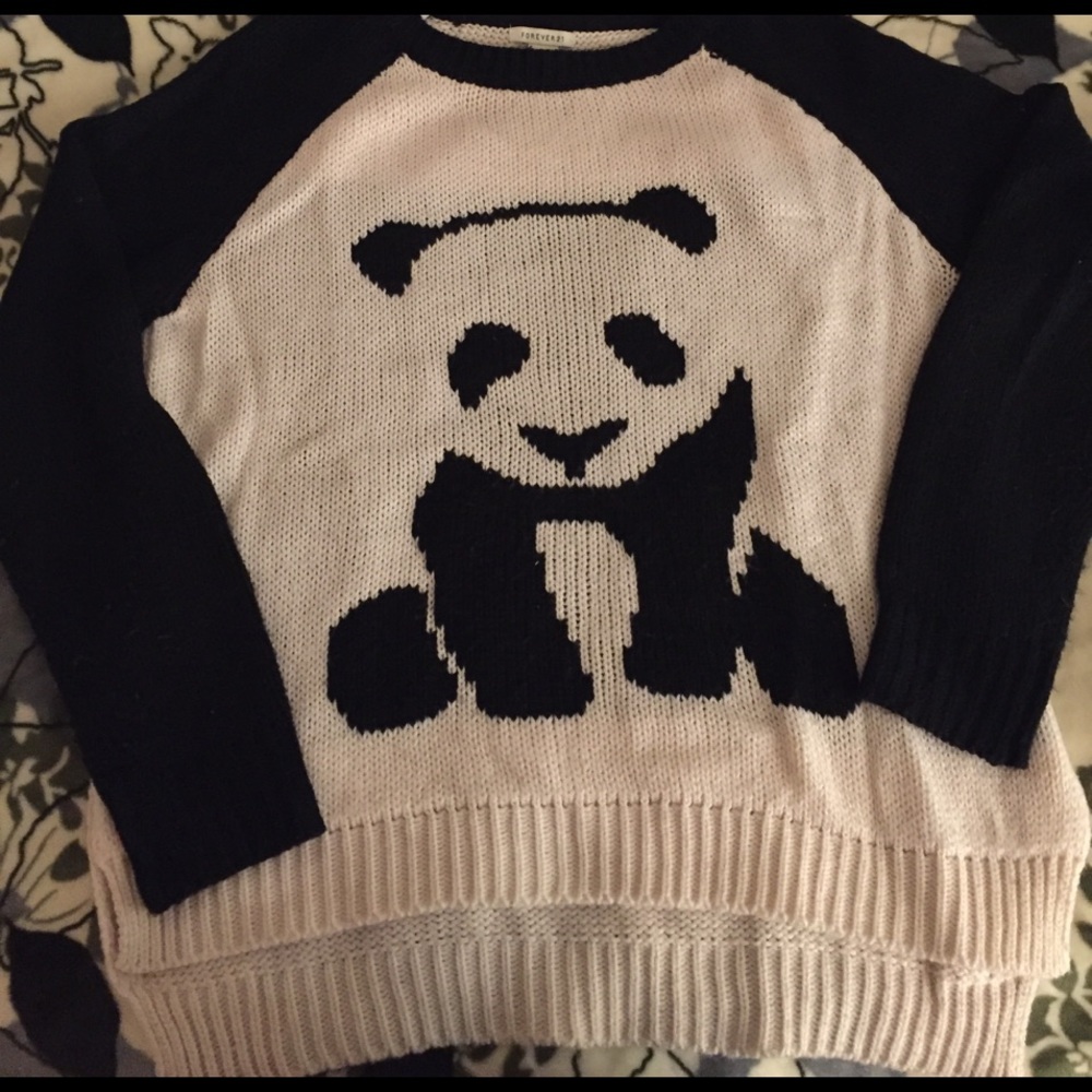 Panda Black and White Sweater
