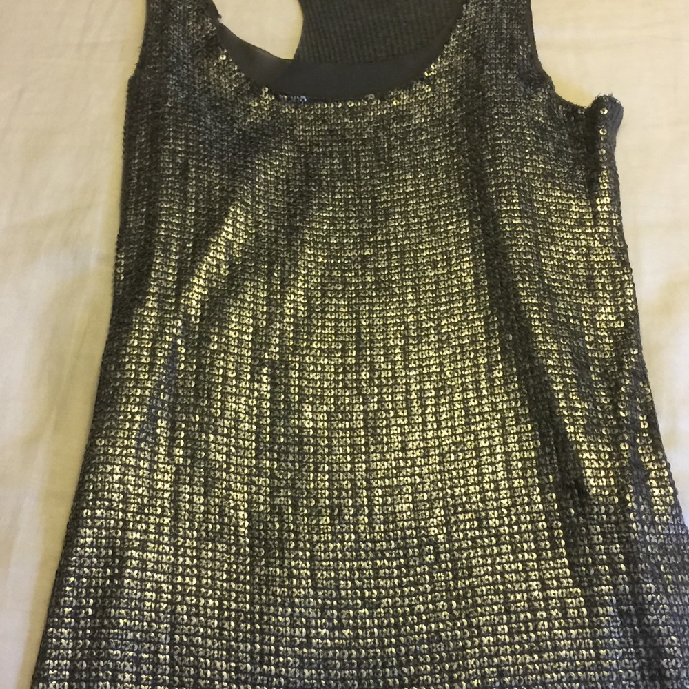 Dark gray sequined tank