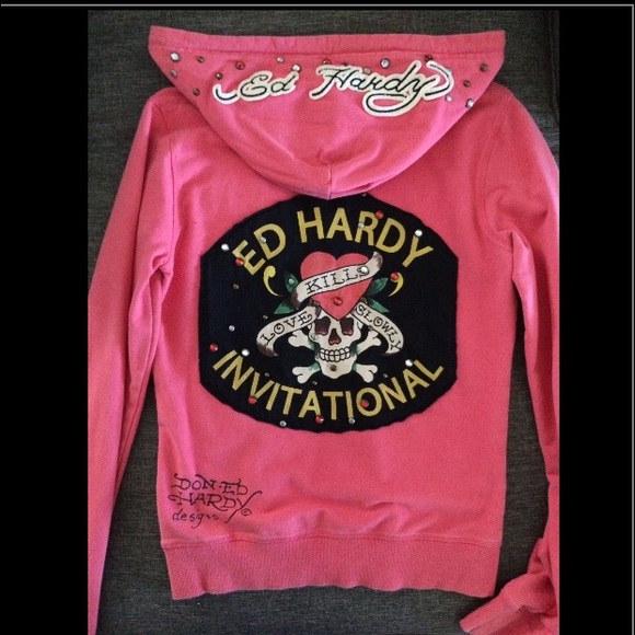 SOLD Ed hardy zip up hoodie - Picture 1 of 2