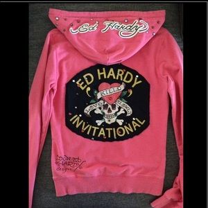SOLD Ed hardy zip up hoodie