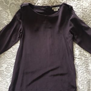 Lacoste women's 3/4 sleeve 100% silk shirt