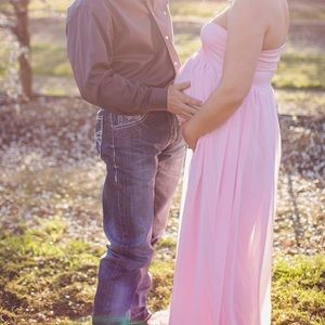 Pink maternity dress