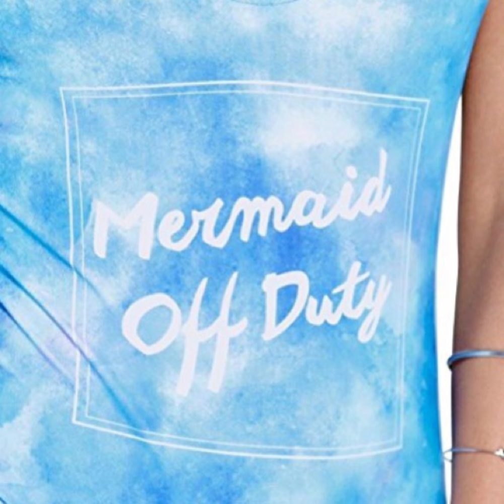 NWOT Cute Blue Mermaid Quote Swimsuit - Picture 3 of 4