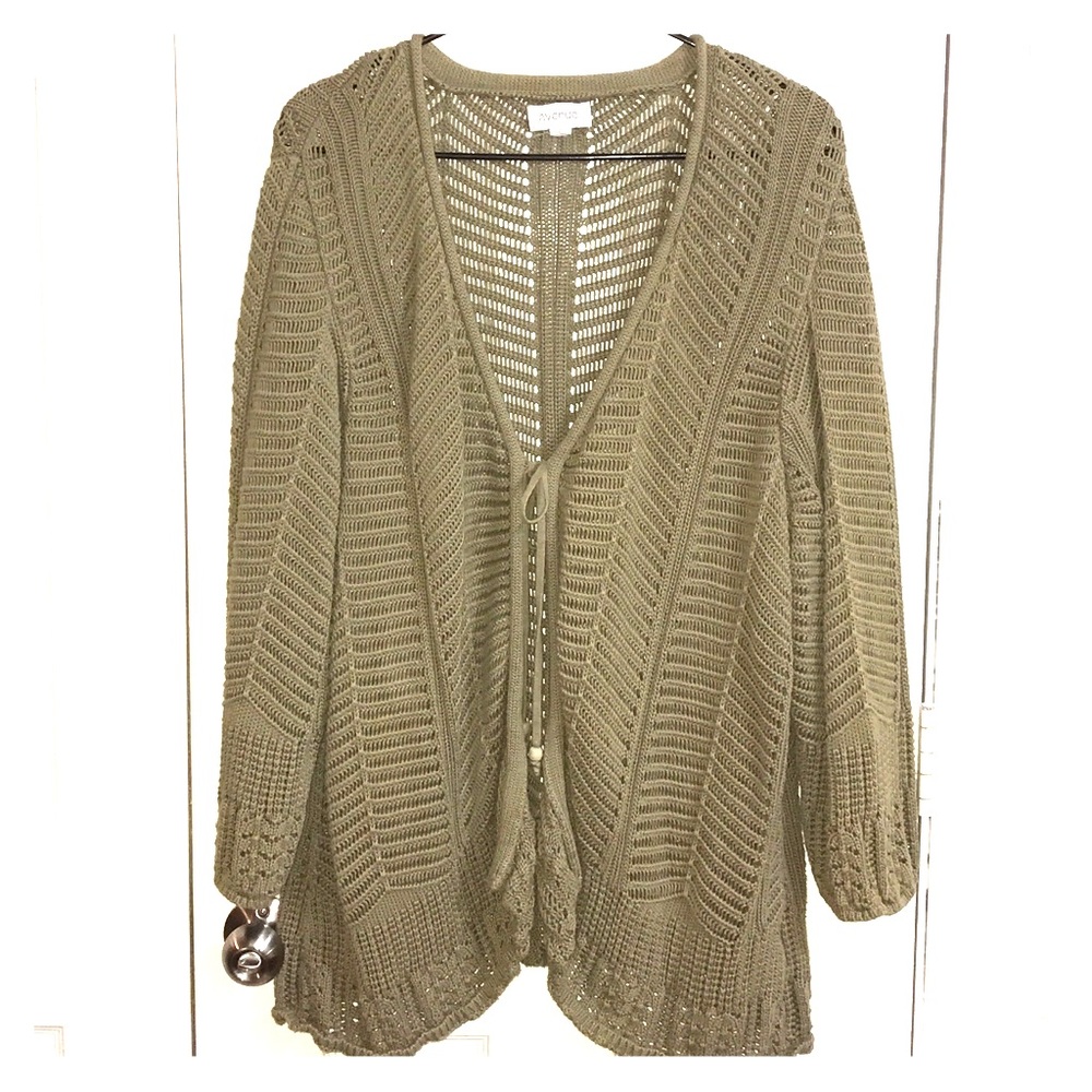 Avenue Hunter Green Cardigan Plus Size Sweater