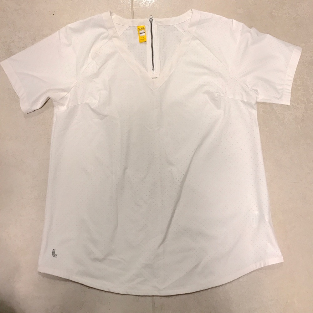 White athleisure shirt
