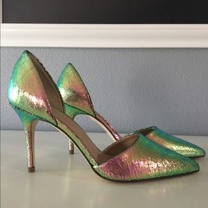 Jcrew holographic leather d'orsay pumps size 6