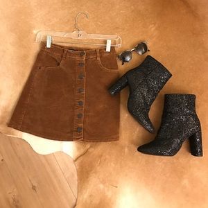 Brandy Melville Corduroy Button Up Skirt