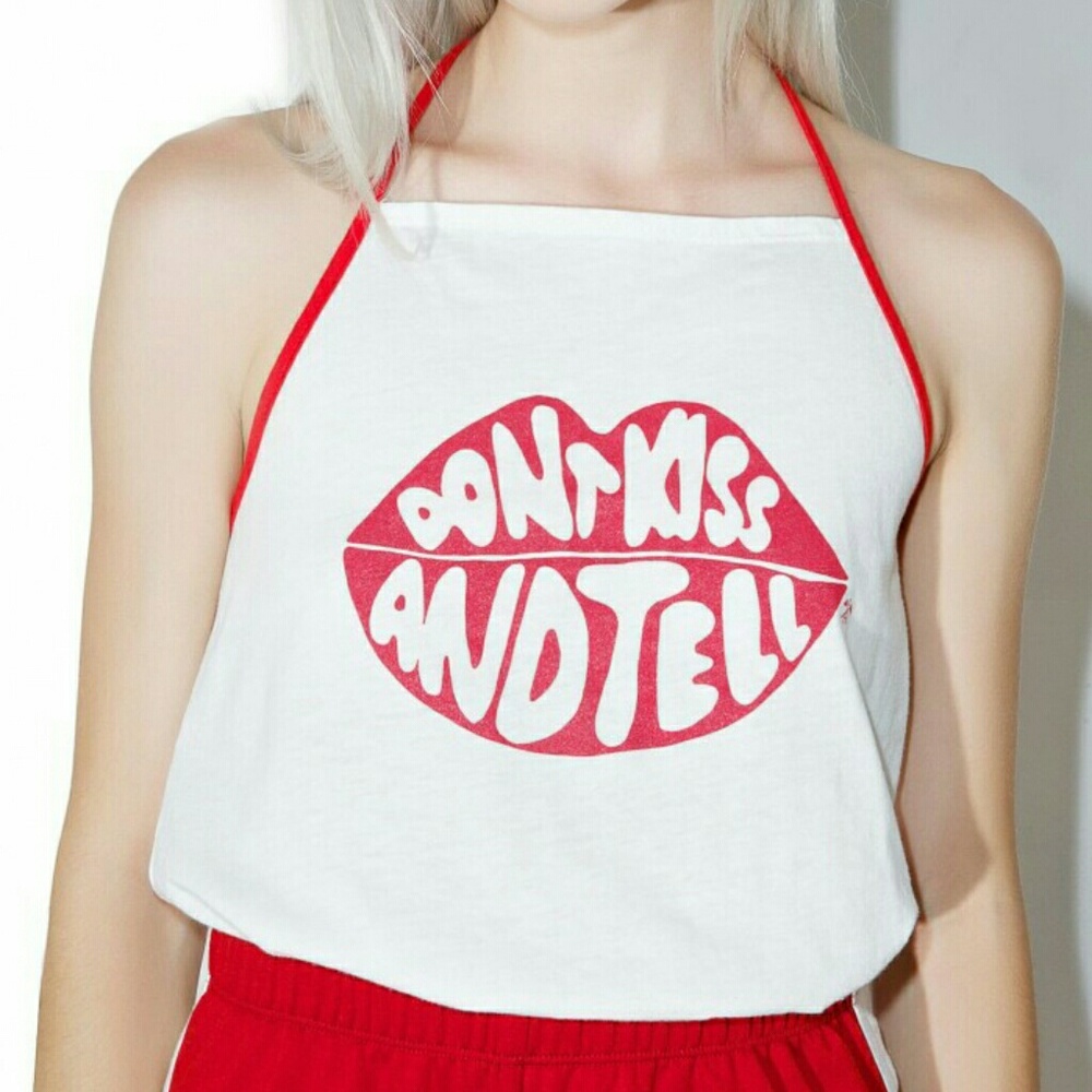 Don't Kiss and Tell Halter Tank