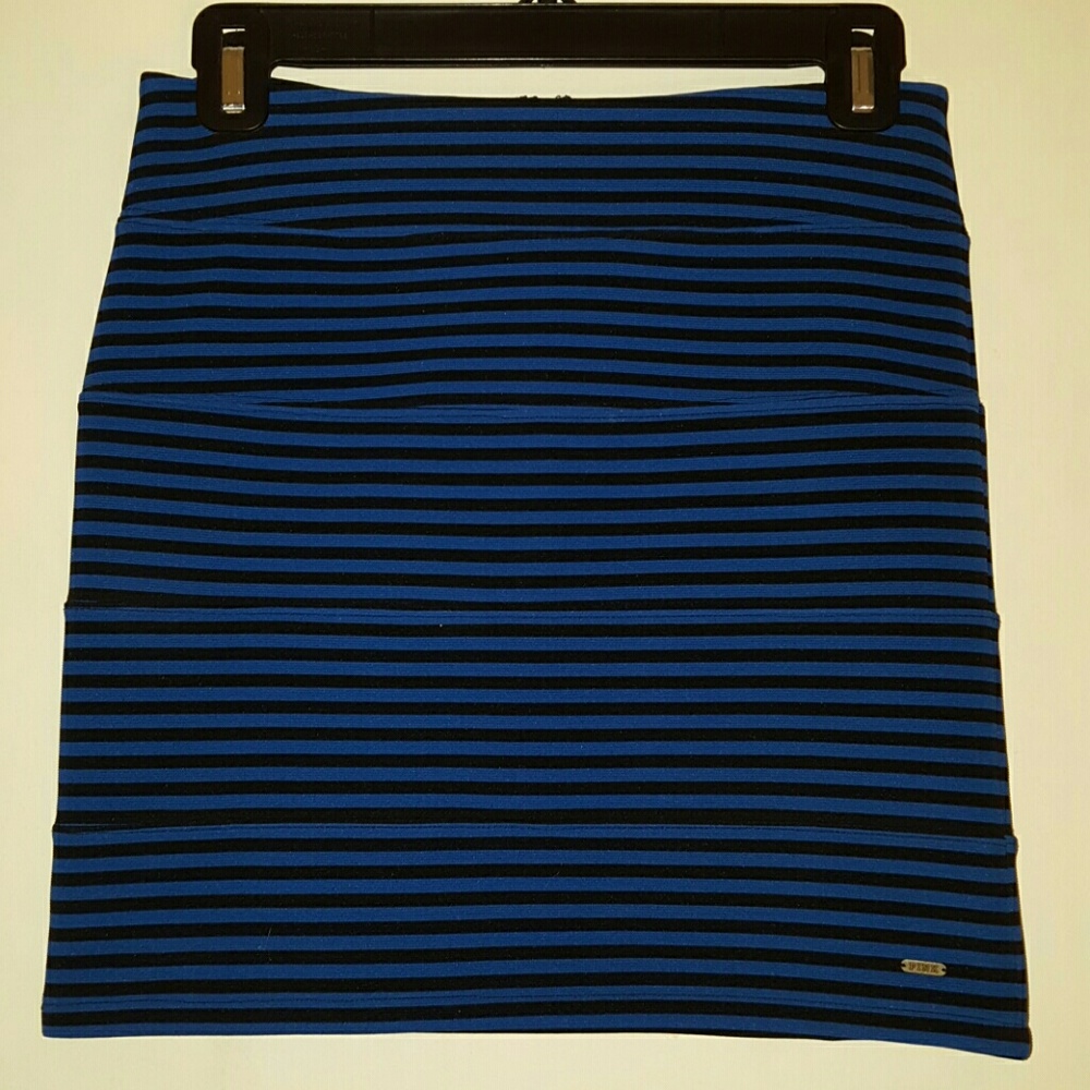 Victoria' Secret Black & Blue Striped Mini Skirt