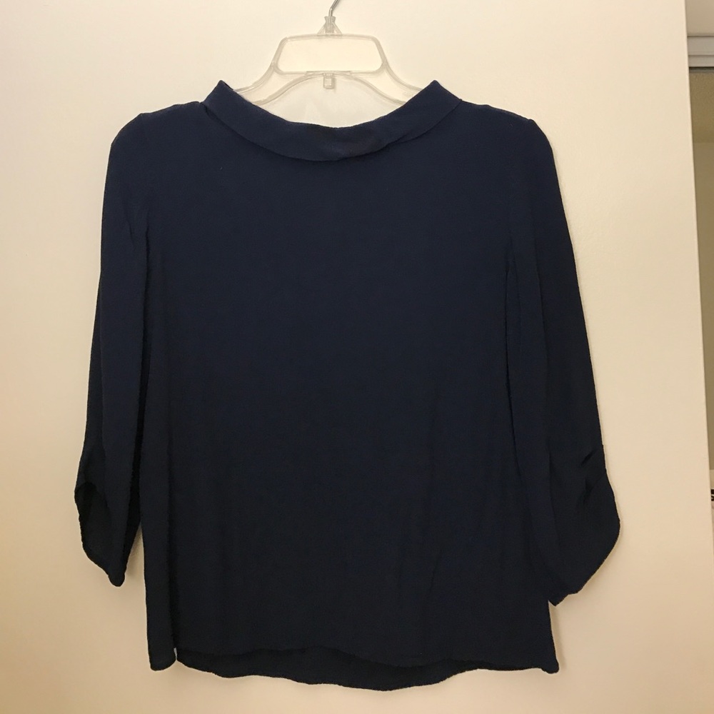 Zara Navy Business Blouse