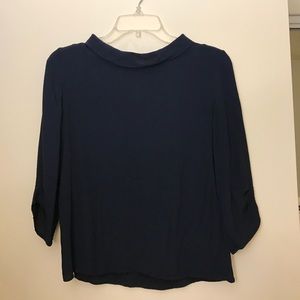 Zara Navy Business Blouse