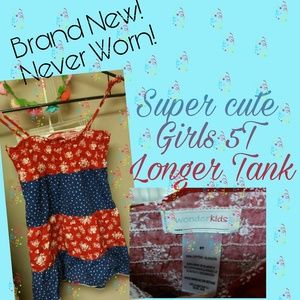 NWOT Super Cute Girls 5T Longer Flowy Tank