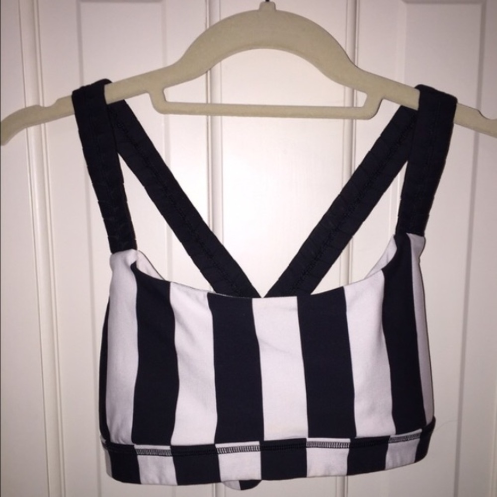 Lululemon bra, black and white stripe