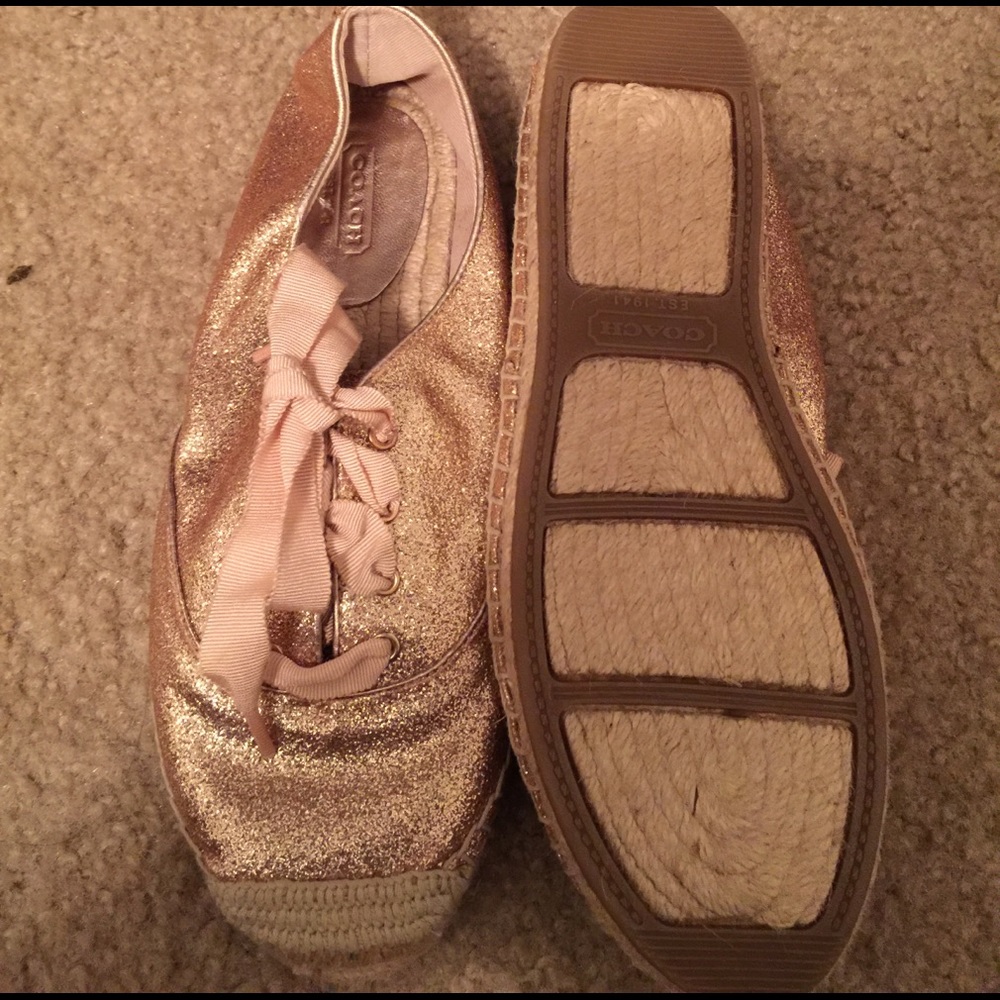Coach lace espadrille ( rose gold)