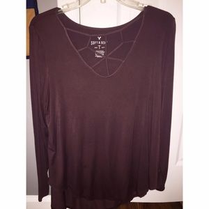 Soft and Sexy Purple Tee with Cross Top