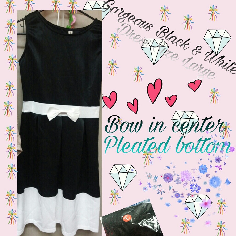 Ladies BNIP Gorgeous Black & White Dress Size L