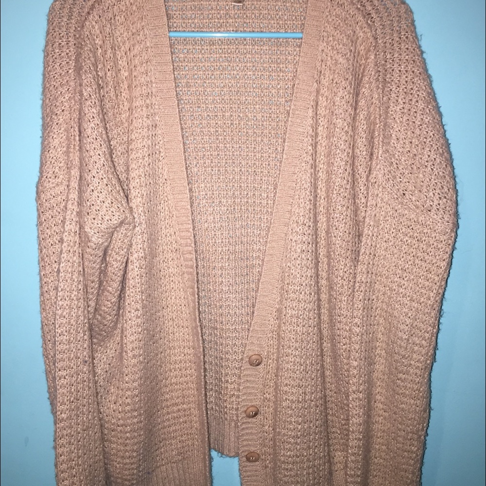 Brown, long cardigan!