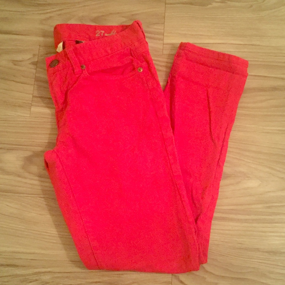 Red Ankle J. Crew denim