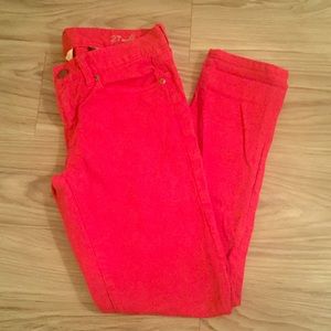 Red Ankle J. Crew denim