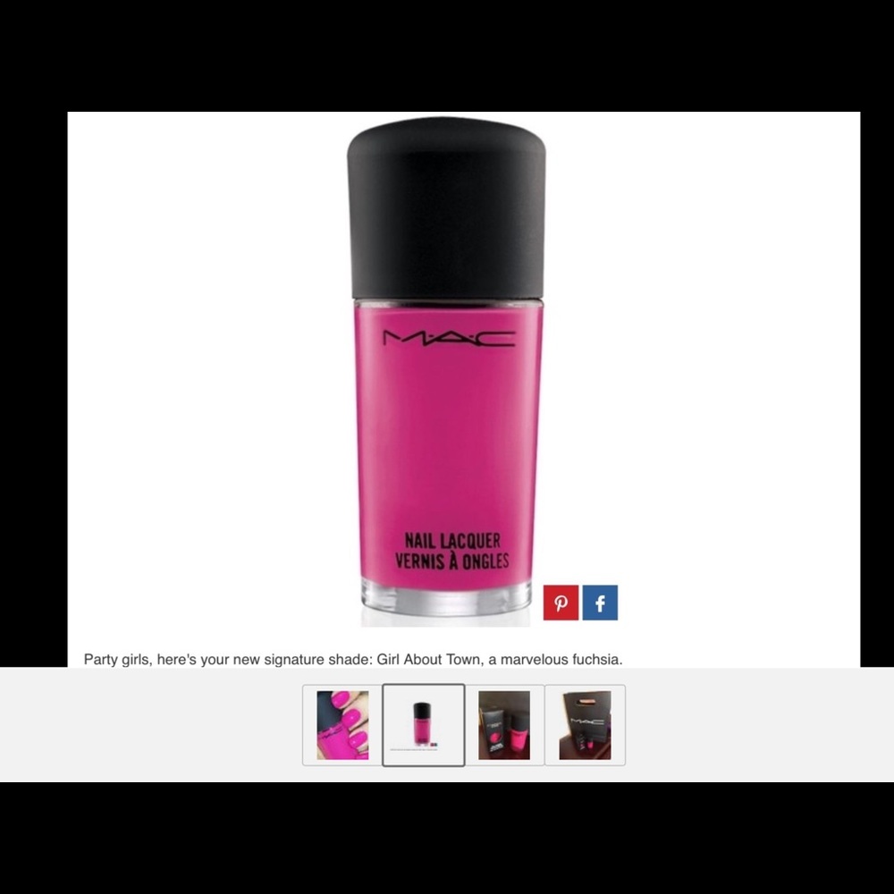 NIB MAC Nail Lacquer Girl About Town Pink Ltd Ed - Picture 3 of 3