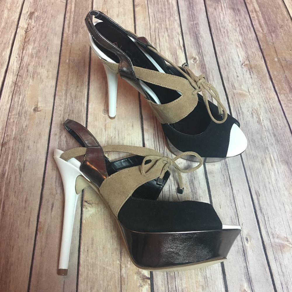Aldo Black/Taupe High Heels. NWOT