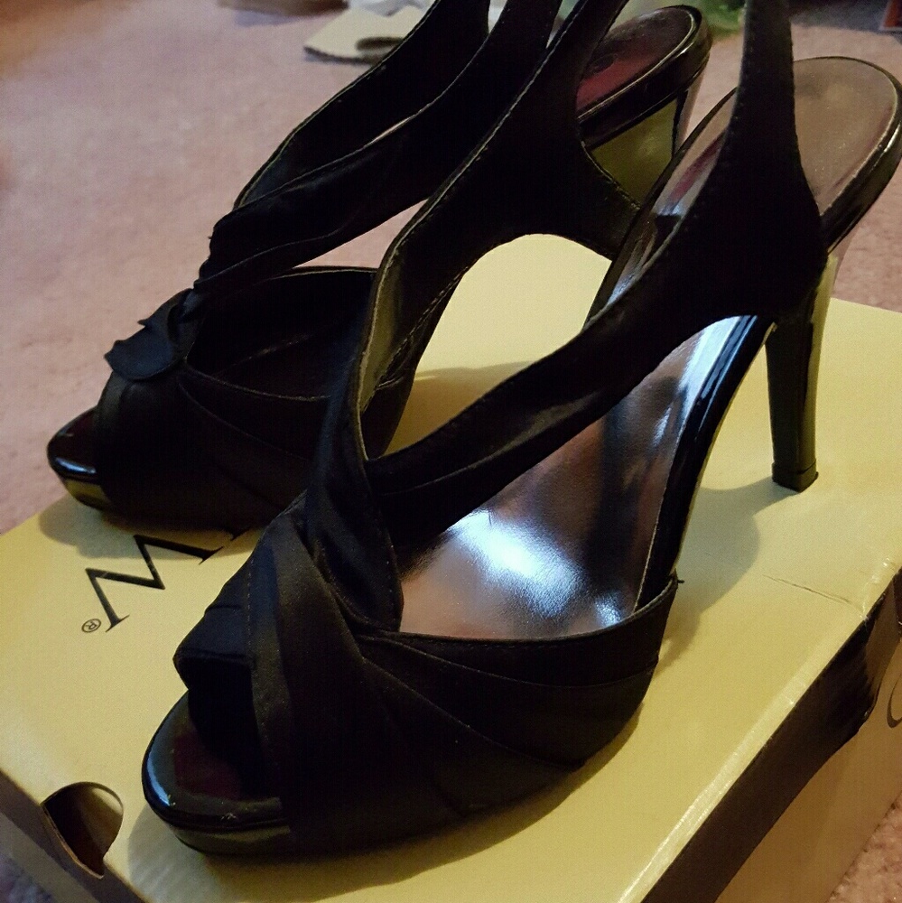 Black cutout heels