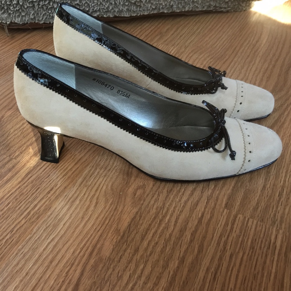 SOLD!!!  Rhommerson Suede w Black Patent Trim
