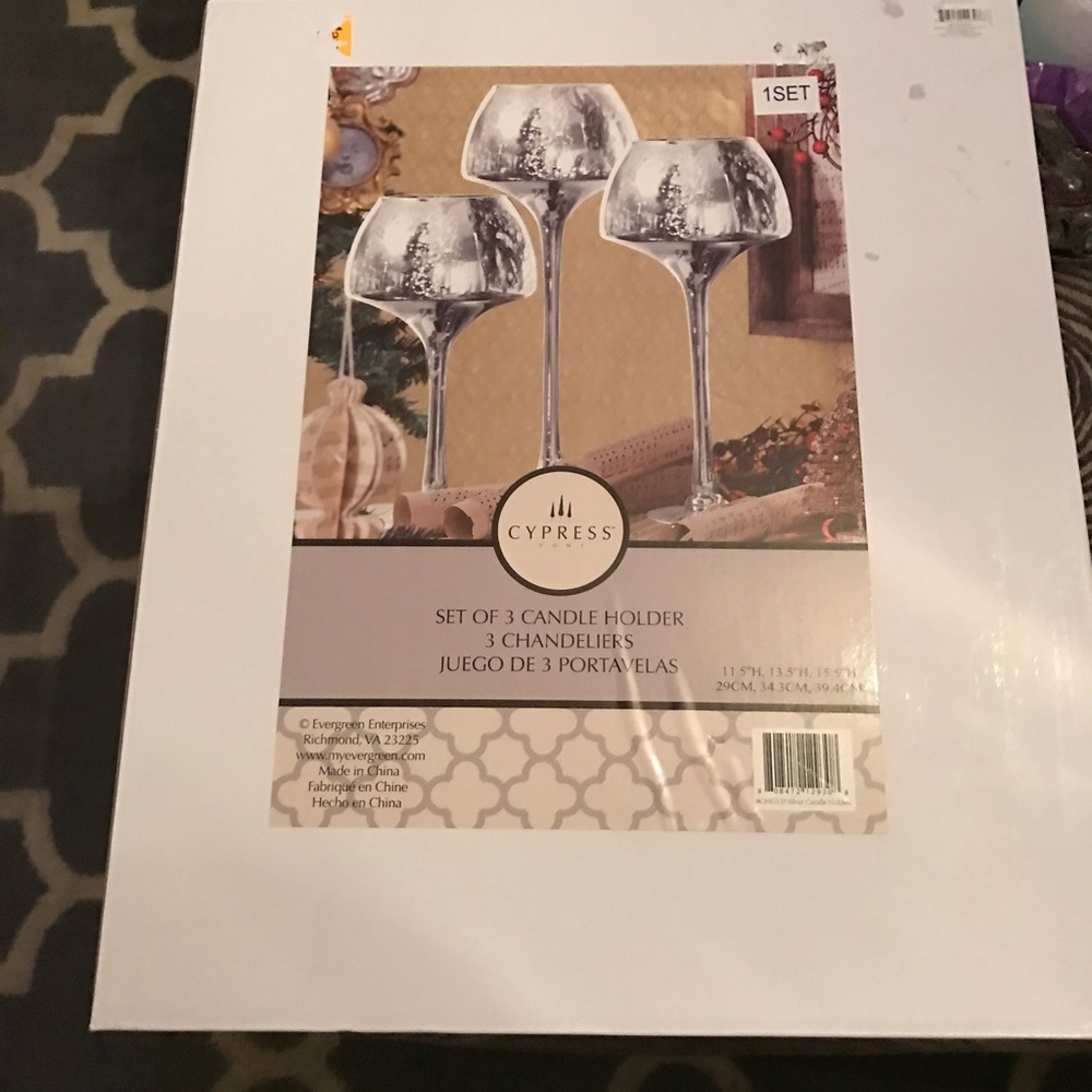 Set of three candle holders