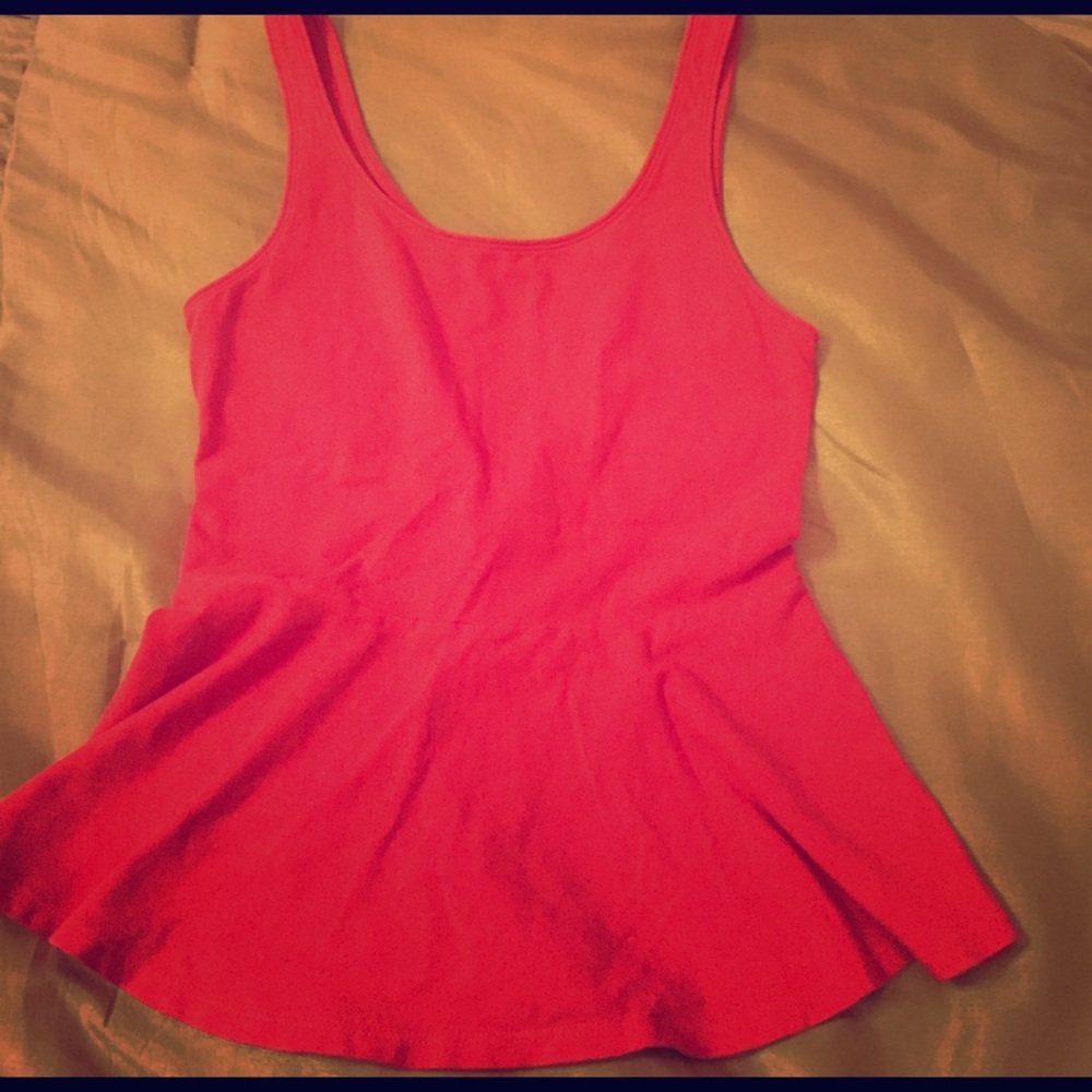 Express coral peplum top size small