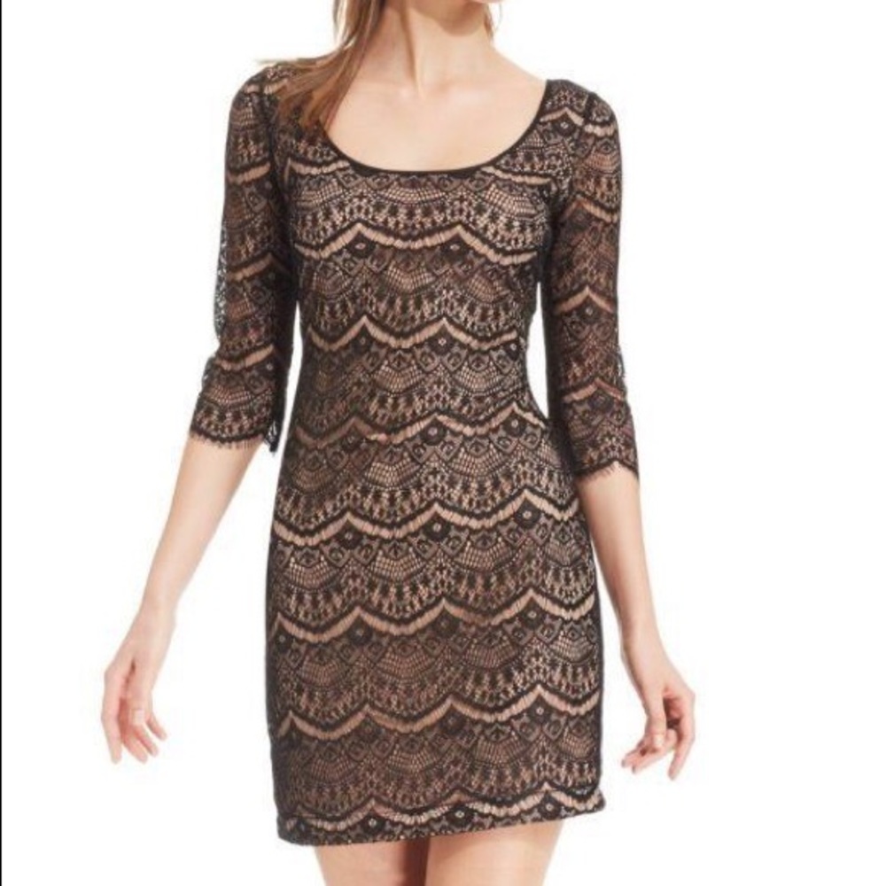 Guess Los Angeles black eyelash cocktail dress