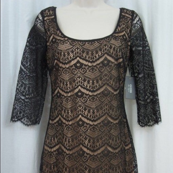 Guess Los Angeles black eyelash cocktail dress - Picture 2 of 4