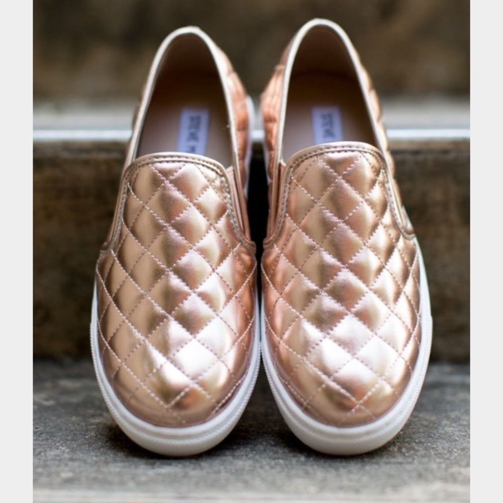 Steve Madden rose gold slip on sneakers!