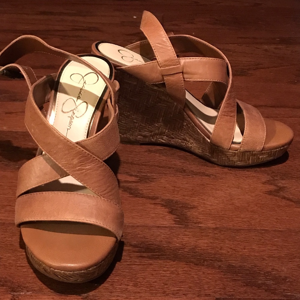 jessica simpson wicker wedge sandal