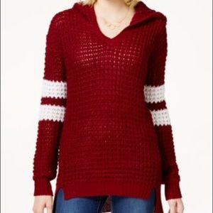 Ultra Flirt Striped-Sleeve Hoodie Tunic Sweater
