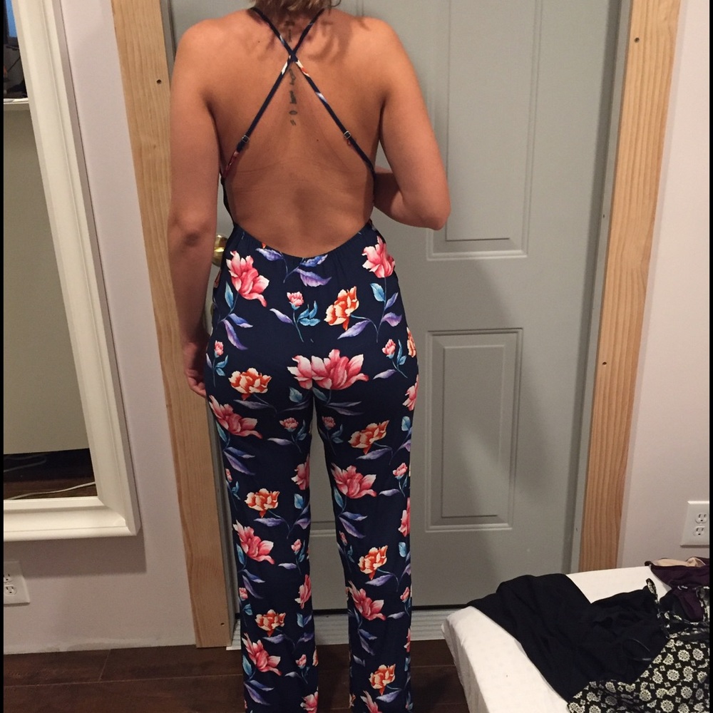 Forever 21 floral jumpsuit