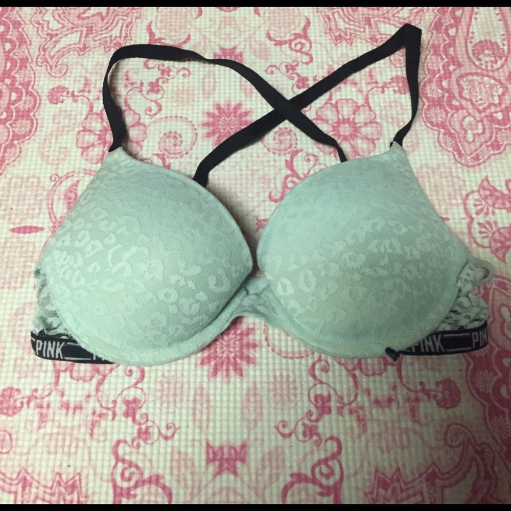 PINk Victoria's Secret Push-up  Bra Turquoise