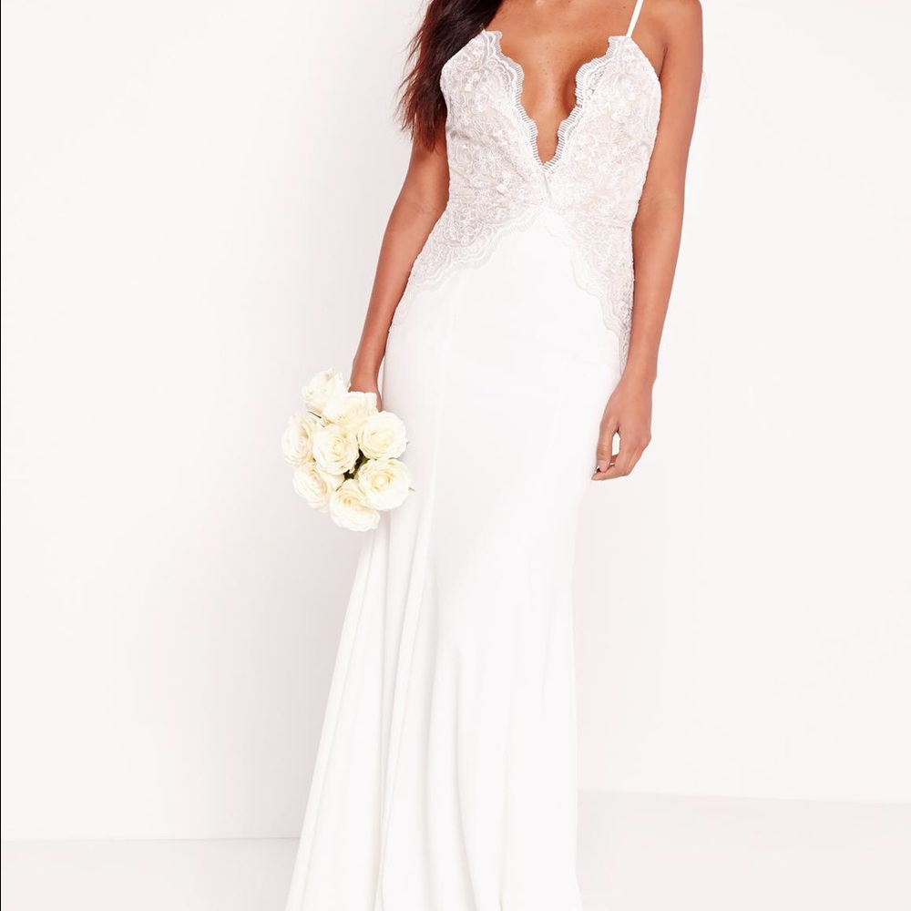 Misguided Scallop Bridal Dress