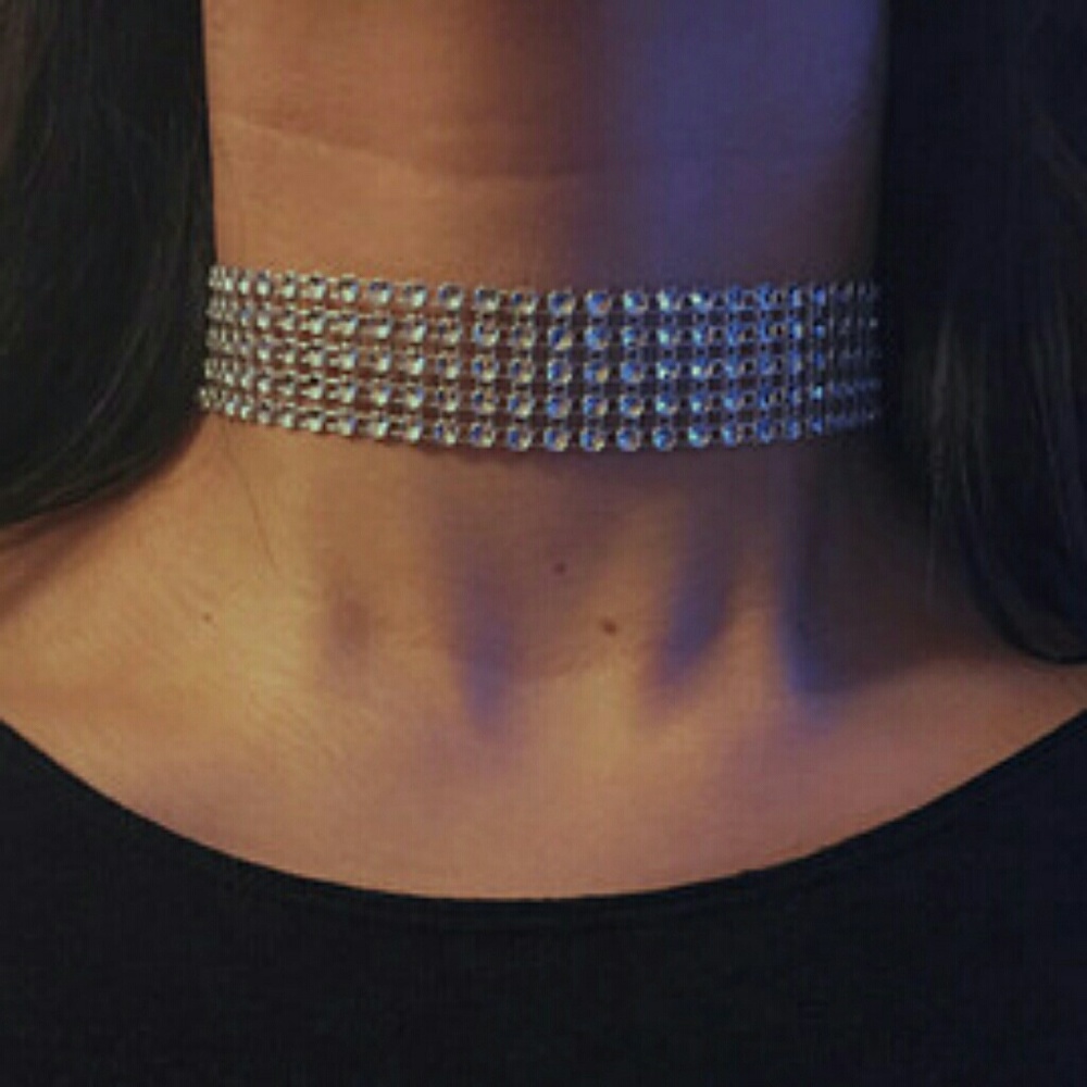 Diamond studded choker