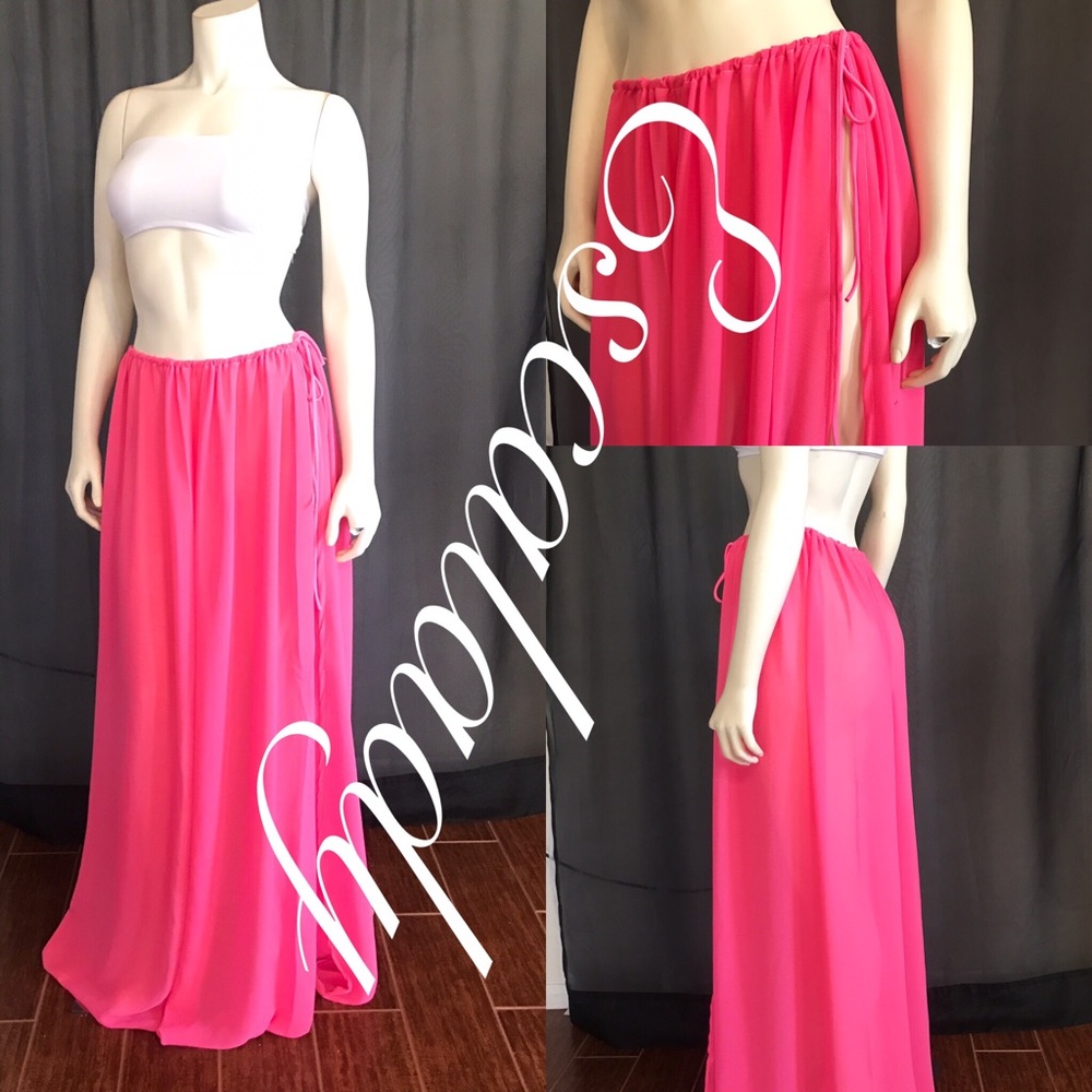 Pink shear flow skirt
